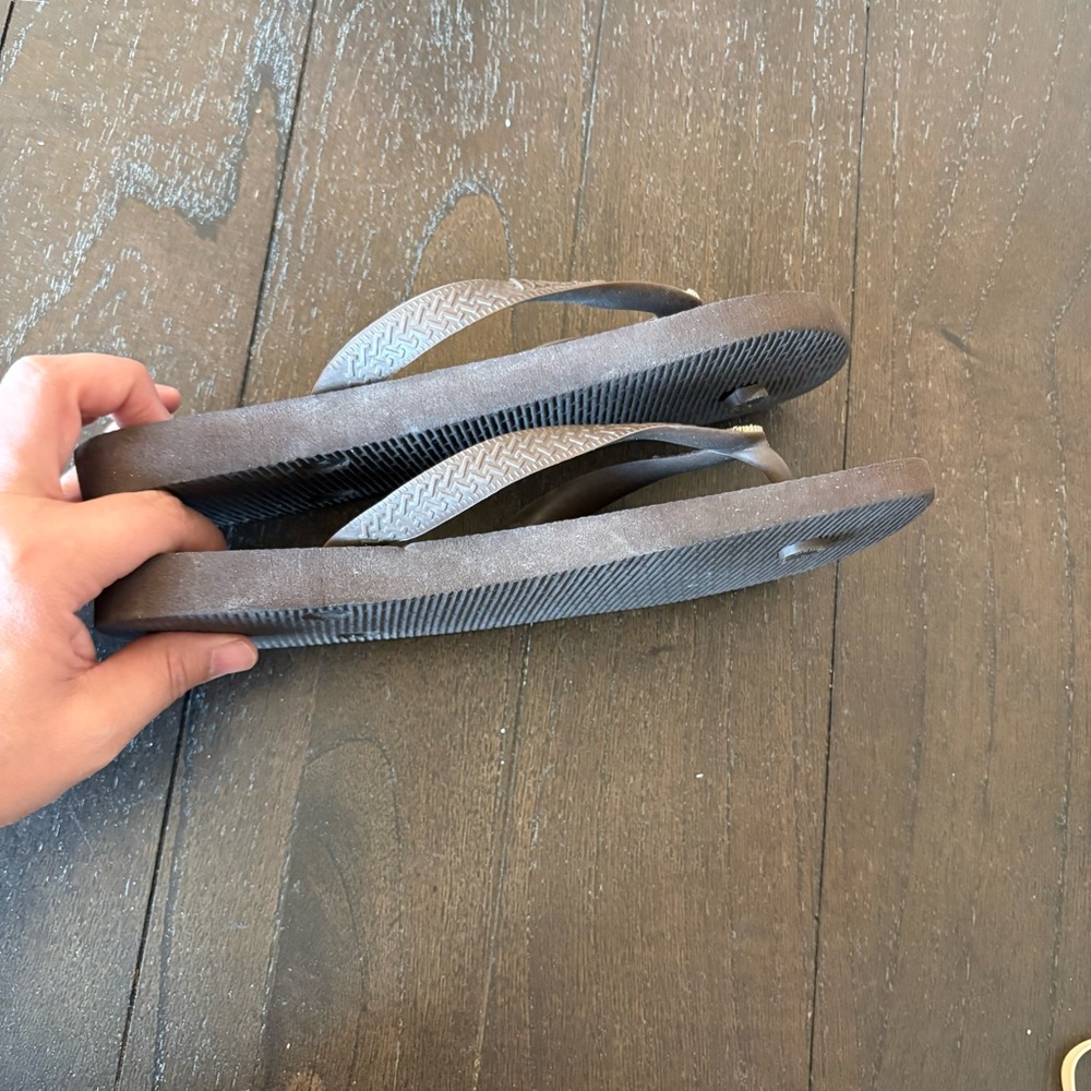 Havaianas Slim Crystal II Brown‎ Flip Flops my Sandals Evil Eye Size 6 - Picture 3 of 10